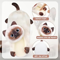 Cute Fuzzy Cat Slippers for Women Indoor and Outdoor, Funny Animal Winter Warm Memory Foam House Slippers