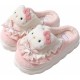 Kawaii Cotton Slippers Cute Plush Slippers Women Cartoon Home Cotton Slippers Silent Warm Shoes Indoor Home Shoes Women