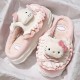 Kawaii Cotton Slippers Cute Plush Slippers Women Cartoon Home Cotton Slippers Silent Warm Shoes Indoor Home Shoes Women