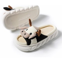Cartoon Animal Shape Slippers, Womens Four Seasons Home Linen Slippers