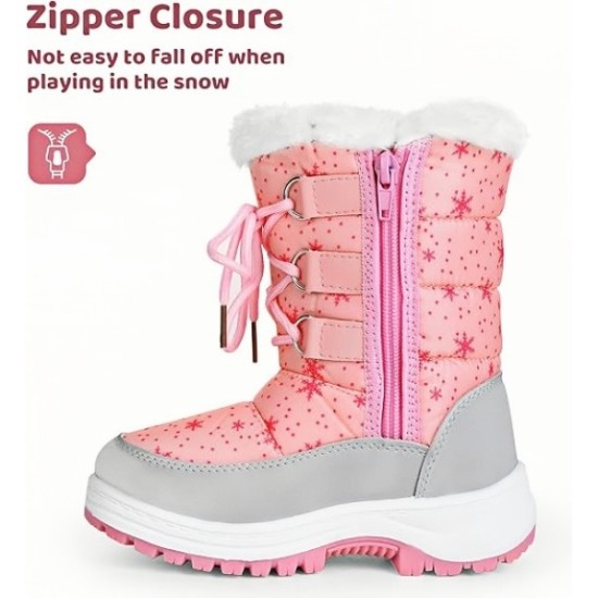 Kids Girls Insulated Fur Winter Warm Snow Boots Kids Girls Insulated Fur Winter Warm Snow Boots