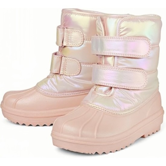 Girls' Faux Fur Trim Winter Snow Boot