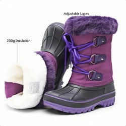 Boys & Girls Faux Fur-Lined Ankle Winter Snow Boots