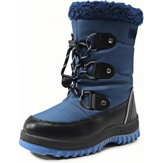 Boys Snow Boots Camouflage Slip Resistant Faux Fur Lined Winter Shoes