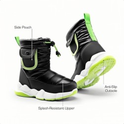 Boys Girls Snow Boots Water Resistant Non-Slip Mid Calf Lightweight Athletic Outdoor Warm Winter Shoes