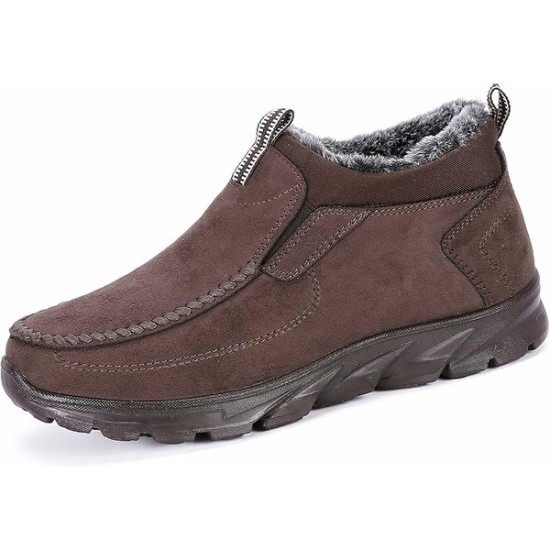 Men Shoes Winter Snow Boots Cotton-padded Slip on Casual Warm Walking Sneakers House Shoes