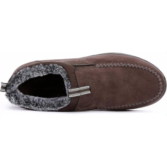 Men Shoes Winter Snow Boots Cotton-padded Slip on Casual Warm Walking Sneakers House Shoes