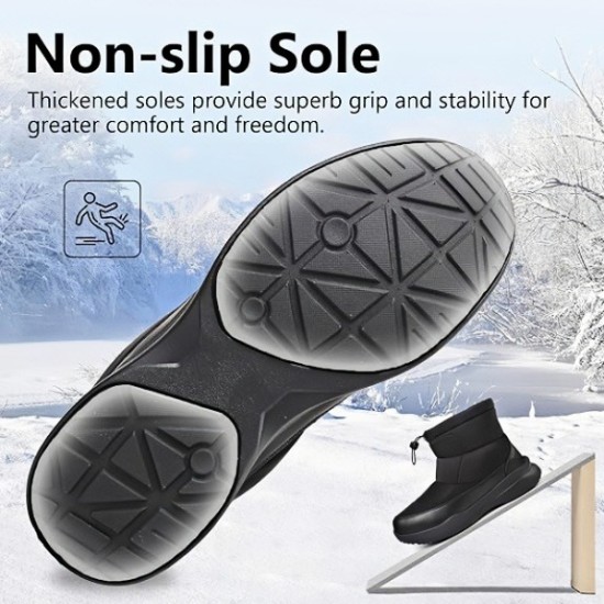 Men's Winter Snow Boots Warm Fur Lined Waterproof Anti Slip Warm Boots Outdoor Walking Boots Comfortable and Lightweight Ankle Men's Winter Snow Boots Warm Fur Lined Waterproof Anti Slip Warm Boots Outdoor Walking Boots Comfortable and Lightweight Ankle