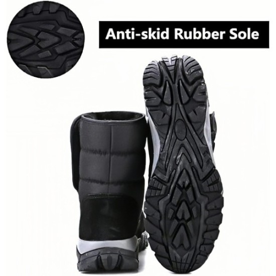 Men's Winter Snow Boots Outdoor Waterproof Anti-Slip Warm Fur Lined Cold Weather Boots