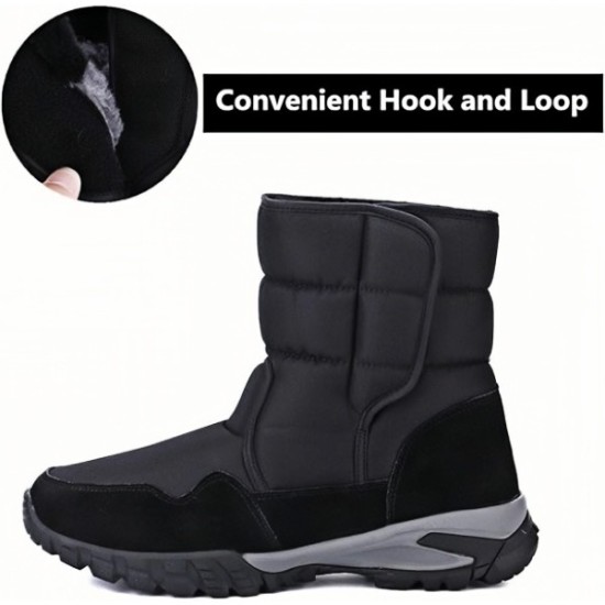 Men's Winter Snow Boots Outdoor Waterproof Anti-Slip Warm Fur Lined Cold Weather Boots