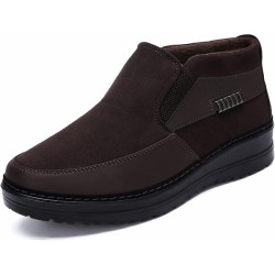 Men Shoes Winter Snow Boots Cotton-padded Slip on Casual Warm Walking Sneakers House Shoes