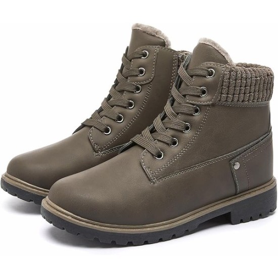 Womens Ankle Boots Winter Boots Fuzzy Boots Combat Boots Snow Booties with Side Zipper Womens Ankle Boots Winter Boots Fuzzy Boots Combat Boots Snow Booties with Side Zipper