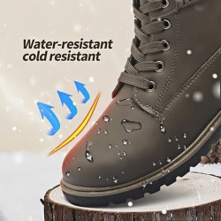Womens Ankle Boots  Winter Boots Fuzzy Boots Combat Boots Snow Booties with Side Zipper