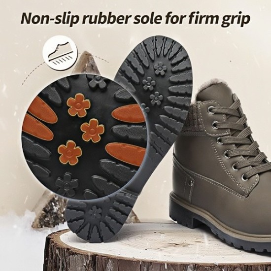 Womens Ankle Boots Winter Boots Fuzzy Boots Combat Boots Snow Booties with Side Zipper Womens Ankle Boots Winter Boots Fuzzy Boots Combat Boots Snow Booties with Side Zipper