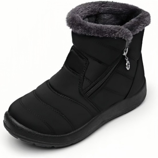 Winter Snow Zip Up Boots for Women, Fur Lined Warm Ankle Booties, Outdoor Anti-slip Waterproof Comfortable Short Boot Winter Snow Zip Up Boots for Women, Fur Lined Warm Ankle Booties, Outdoor Anti-slip Waterproof Comfortable Short Boot