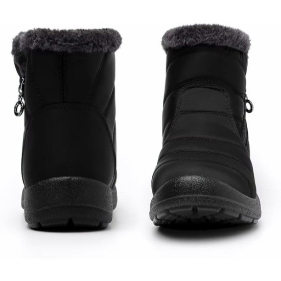 Winter Snow Zip Up Boots for Women, Fur Lined Warm Ankle Booties, Outdoor Anti-slip Waterproof Comfortable Short Boot Winter Snow Zip Up Boots for Women, Fur Lined Warm Ankle Booties, Outdoor Anti-slip Waterproof Comfortable Short Boot